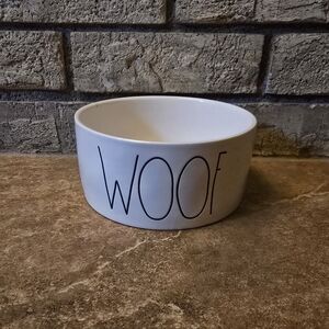 White | RAE DUNN | Woof Artisan Pet Bowl